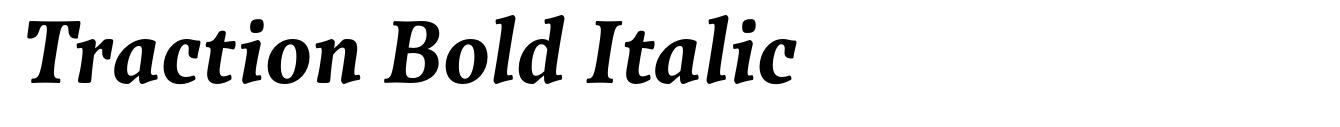 Traction Bold Italic